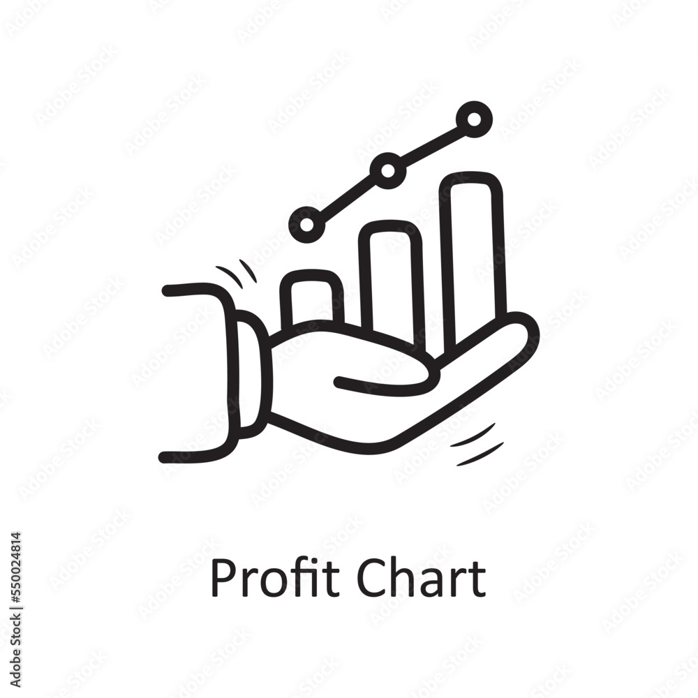 Profit Chart vector outline Icon Design illustration. Business Symbol on White background EPS 10 File