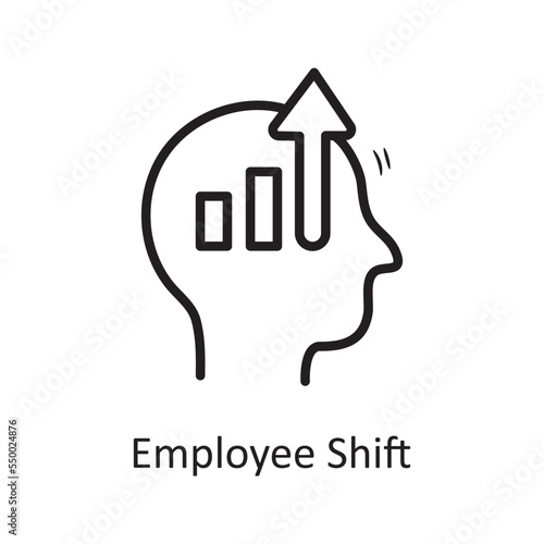 Employee Shift vector outline Icon Design illustration. Business Symbol on White background EPS 10 File