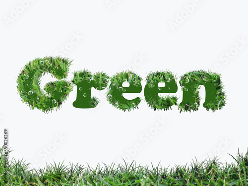 Gras mit Schriftzug Green