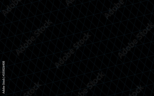 Black and blue rhombus grid pattern on black background. Technology concept. Modern vector illustration