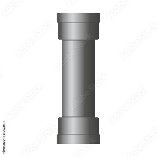 Pipe cartoon vector. Icon of metal pipeline connection, valves, flanges, drains for system. Industrial concept