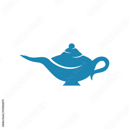Genie magic lamp logo design vector. Lantern lamp logo template.