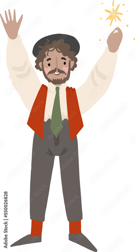 Happy party corporate office people in joyful pose. Jumping and celebrating. Cute hand drawn Winter holiday people illustration in flat cartoon style. Isolated on transparent background Happy party corporate office people in joyful pose. Jumping and celebrating. Cute hand drawn Winter holiday people illustration in flat cartoon style. Isolated on transparent background