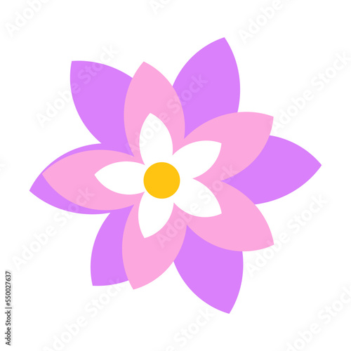 Symbol of Vietnam vector illustration. ASEAN country blooming lotus flower top view isolated on white background. Traveling, culture concept