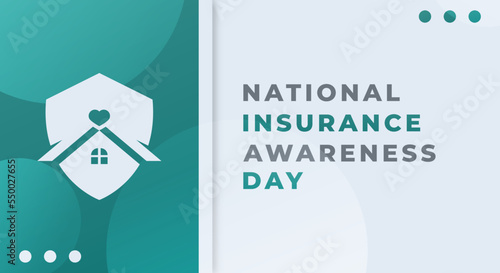 Happy National Insurance Awareness Day June Celebration Vector Design Illustration. Template for Background, Poster, Banner, Advertising, Greeting Card or Print Design Element