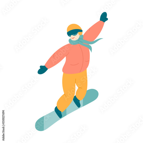 People snowboarding. Illustration of snowboarders jumping from mountain in action