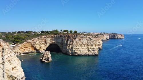 Drone shots of Algarve, magnificent coastline in Portugal