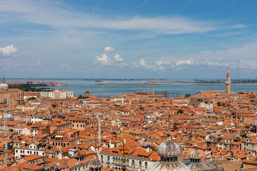 view of the city of Venice with the ocean backdrop