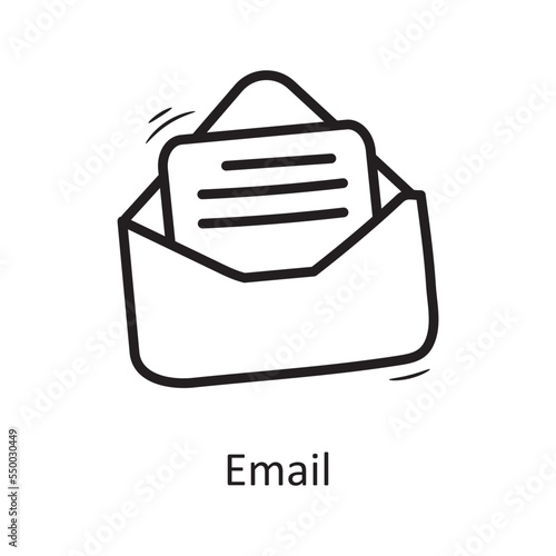 Email vector outline Icon Design illustration. Business Symbol on White background EPS 10 File