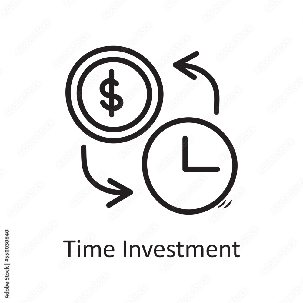 Fototapeta premium Time Investment vector outline Icon Design illustration. Business Symbol on White background EPS 10 File