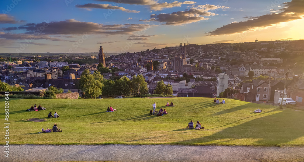 Bell's Field in Cork City Ireland at sunset