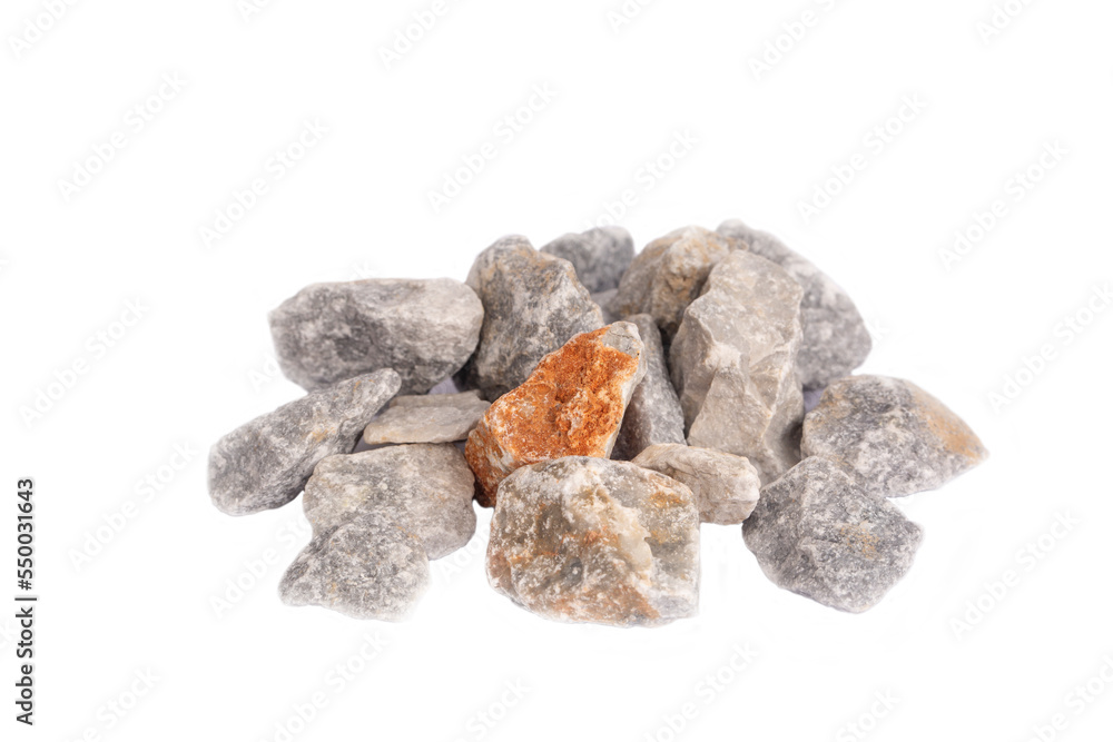 Set of pebbles on a white background Set of pebbles on a white background