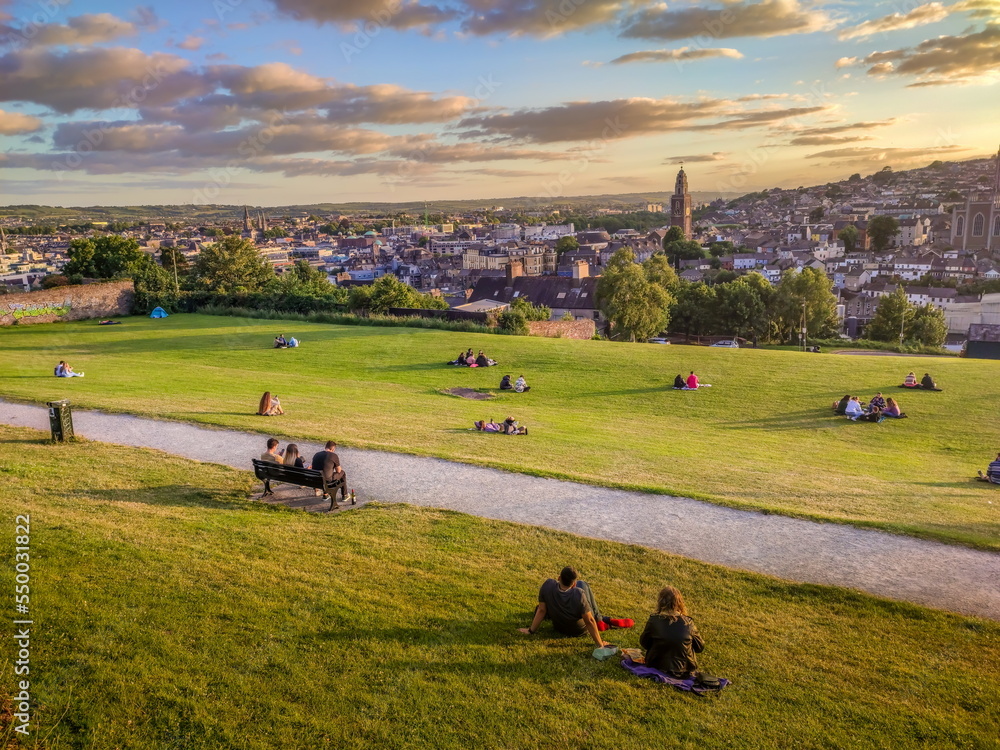 Bell's Field in Cork City Ireland at sunset