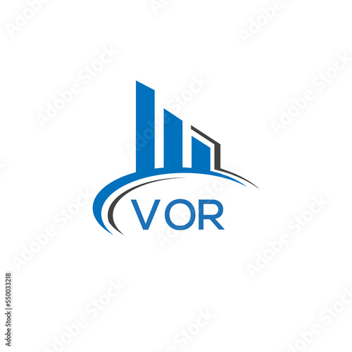 VOR letter logo. VOR blue image. VOR Monogram logo design for entrepreneur and business. VOR best icon.	
