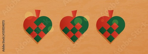 Vintage Christmas Holidays Cardboard Greetings Card Template Paper Heart