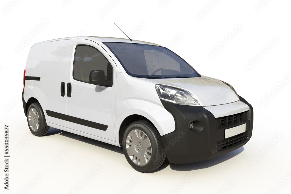 3d illustration - White van on a white background 3d illustration - White van on a white background