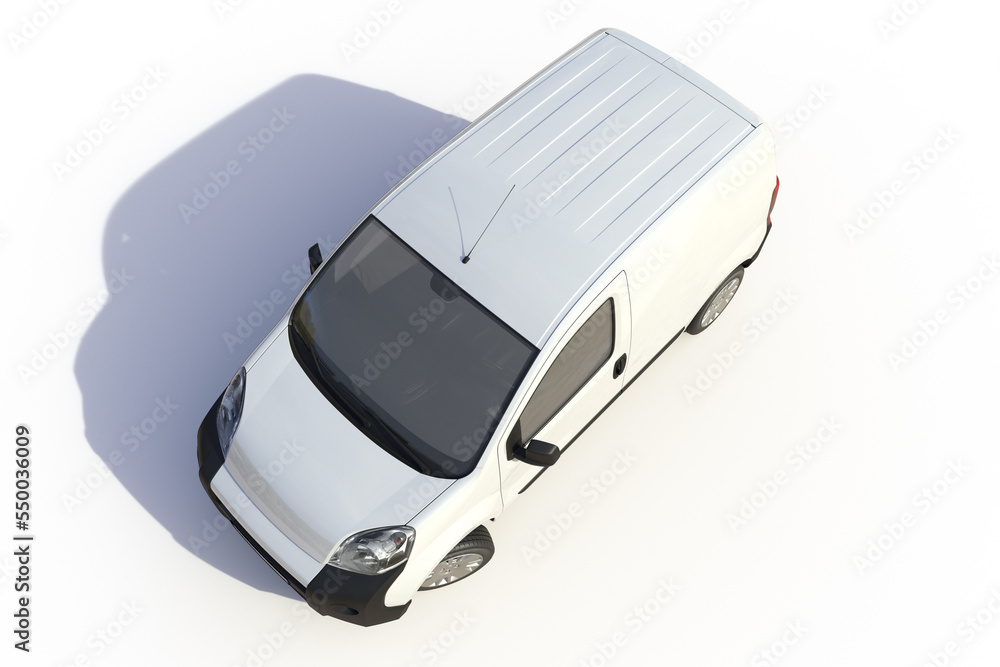 3d illustration - White van on a white background 3d illustration - White van on a white background