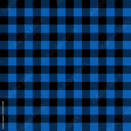 Blue and black plaid pattern background.