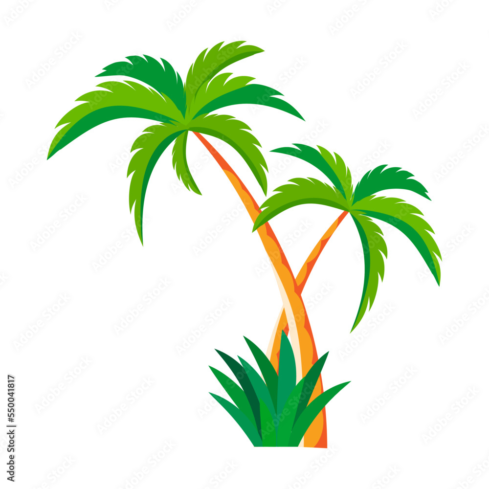 Symbol of Bali vector illustration. Drawings of Indonesian coconut palm with broad leaves isolated on white background. Summer, traveling, culture concept Symbol of Bali vector illustration. Drawings of Indonesian coconut palm with broad leaves isolated on white background. Summer, traveling, culture concept