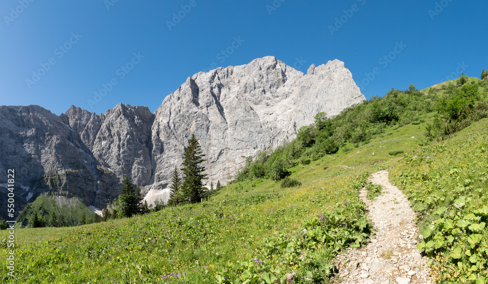 The north walls of Karwendel mountains - walls of Grubenkar spitze.