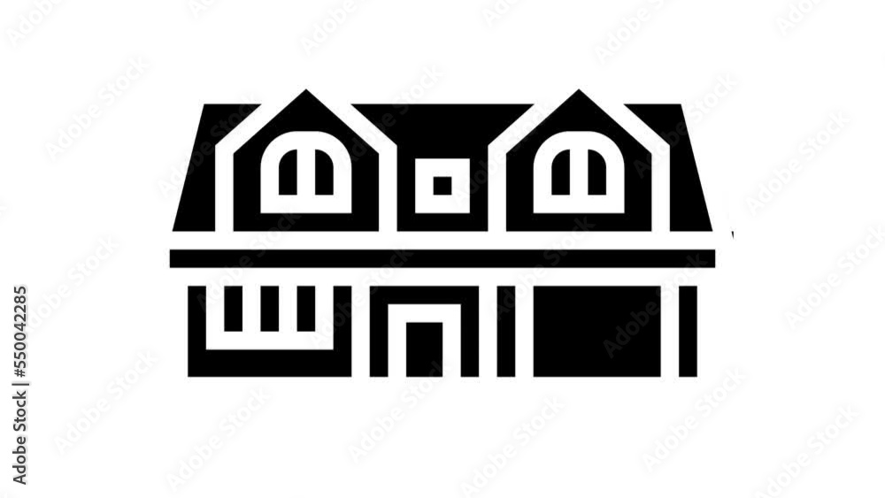 single family detached house line icon animation single family detached house line icon animation