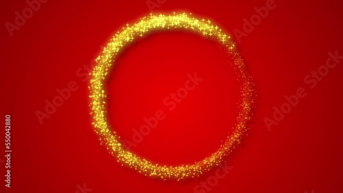 Gold Circle on Red Background