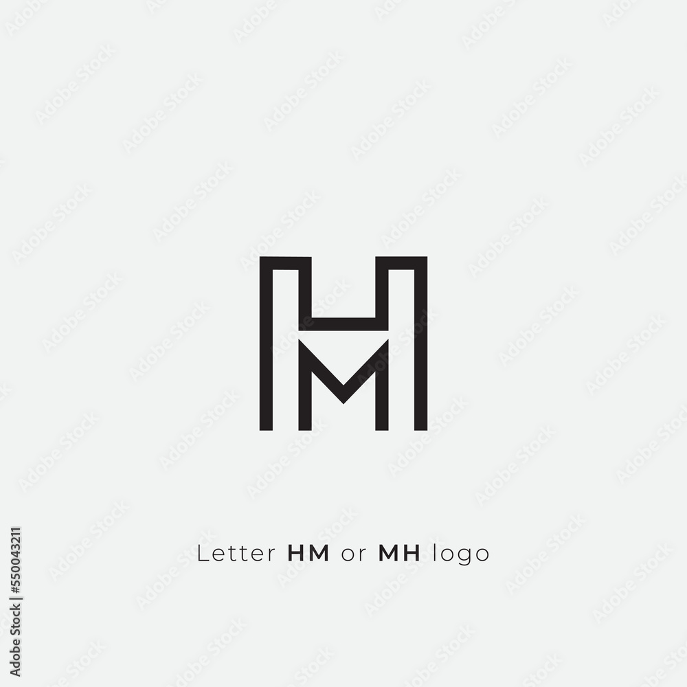 Letter HM or MH logo design Letter HM or MH logo design