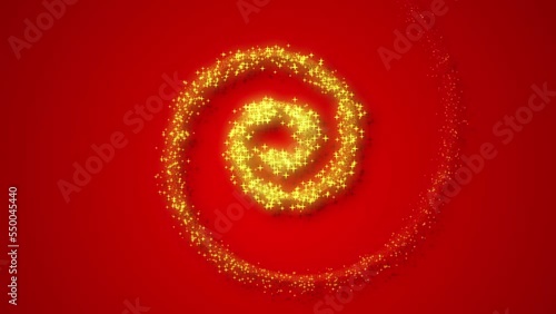 Gold Spiral on Red Background