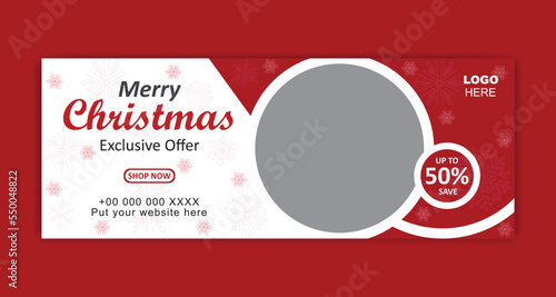 Merry Christmas and New Year social media cover and web banner templates
