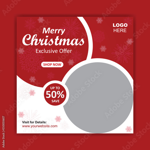 Marry Christmas and New Year social media Post and ad banner templates