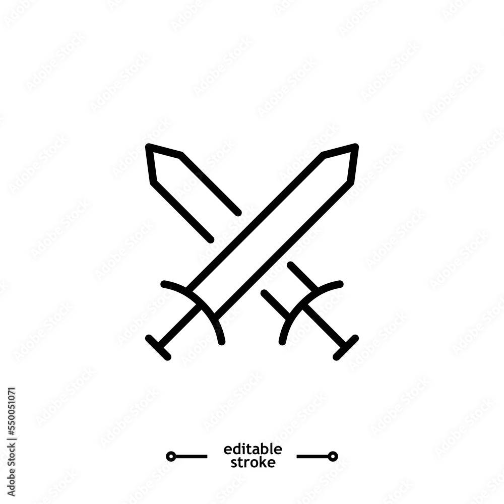 swords icon symbol logo illustration,editable stroke, flat design style isolated on white swords icon symbol logo illustration,editable stroke, flat design style isolated on white