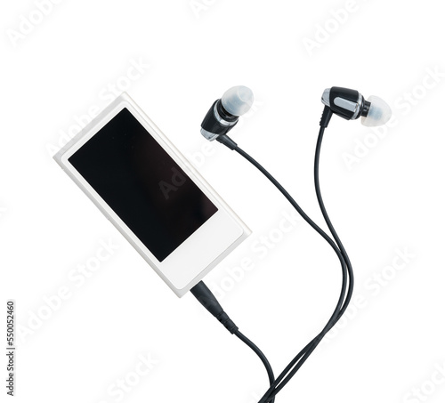 Foto Small MP3 music player and earbuds