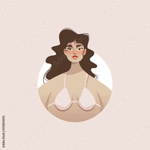 young beautiful woman in lingerie or swimsuit, portrait
