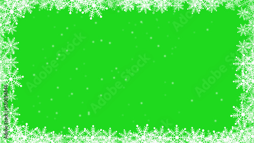 Christmas background with snow cristal frame background