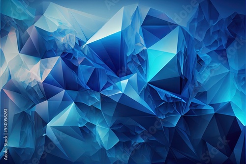 Light blue ice abstract background with triangles