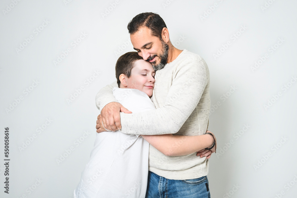 nice and cool Father and son on studio nice and cool Father and son on studio