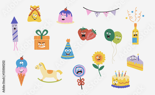 Cute Birthday Character in flat design