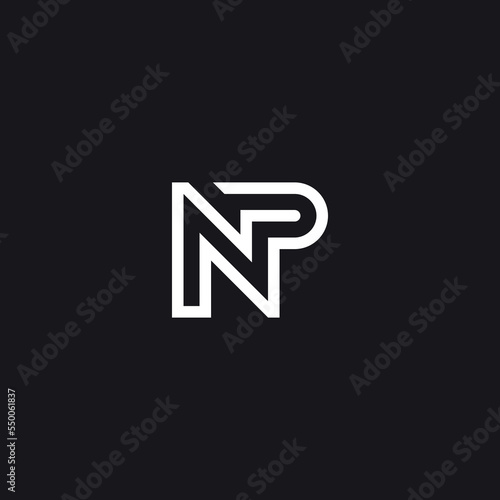 Abstract NP, PN, N, P Letters Logo Initial Based Monogram Icon Vector.