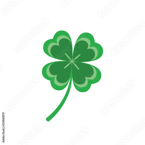 Clover isolated on white background. St. Patrick's day concept. Green lucky clover. Vector stock