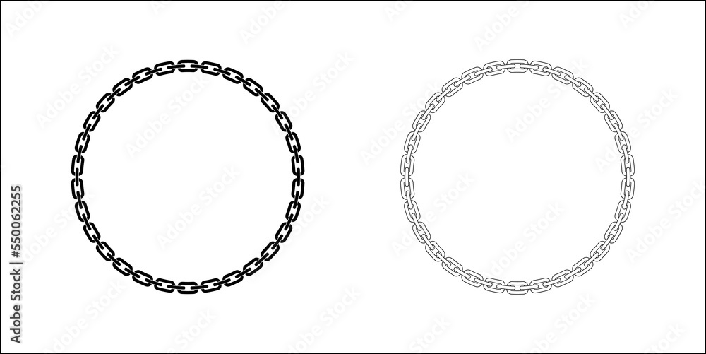 Round Chain Circle Frame Border Pattern Vector Illustration