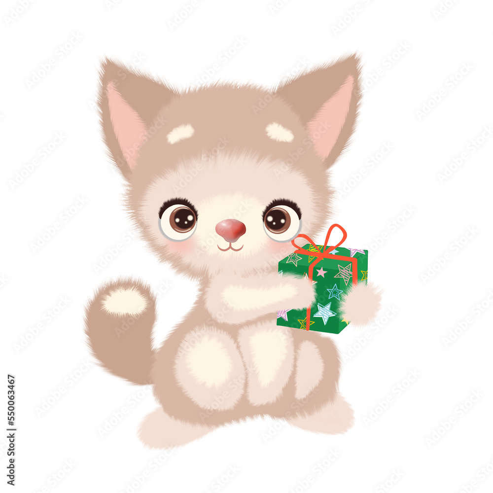 Fototapeta premium kitten with a gift