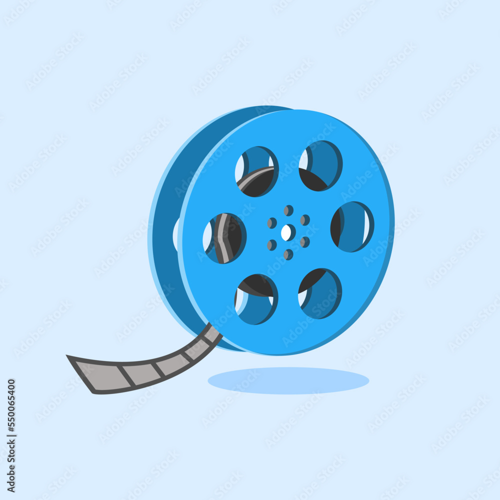 film roll icon illustration in cartoon style. movie icon concept film roll icon illustration in cartoon style. movie icon concept