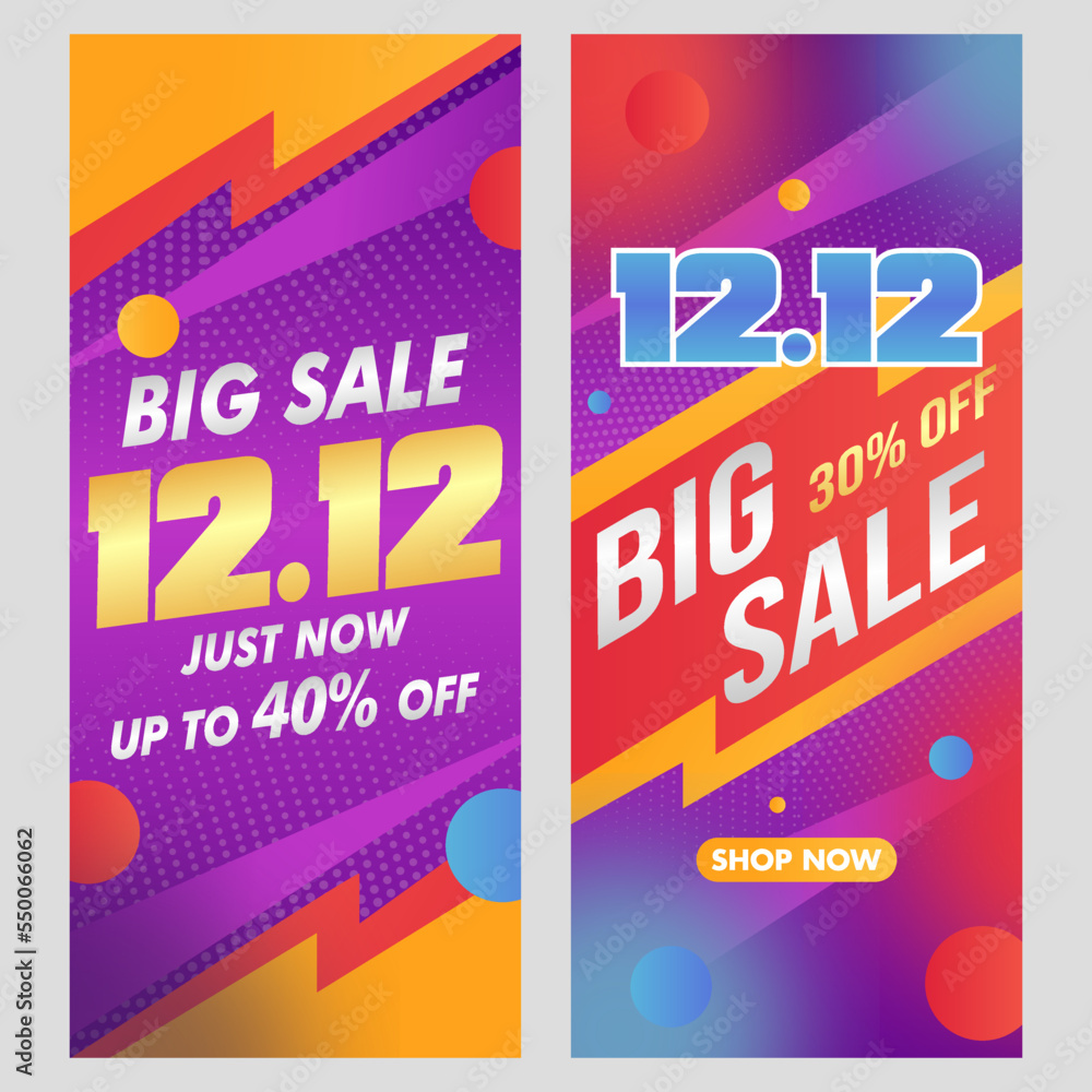 Colorful big sale vertical banners set vector design