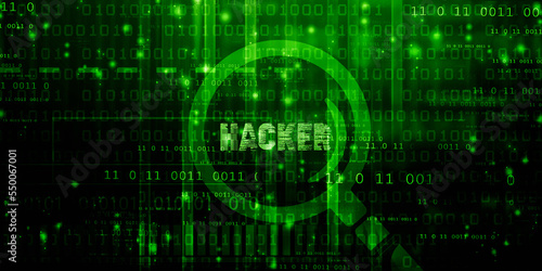 2d illustration cyber crime and internet privacy hacking.Network security,cyber attack,computer virus,ransomware and malware concept