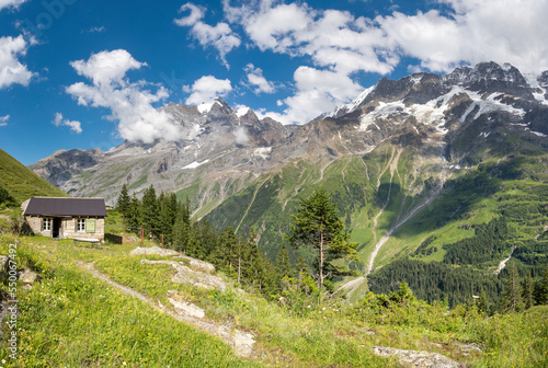 The Hinteres Lauterbrunnen walley with the Jungfrau  Mittaghorn and Grosshorn peaks