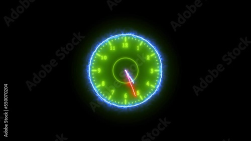 Wallpaper Mural Analog glowing clock isolated Torontodigital.ca