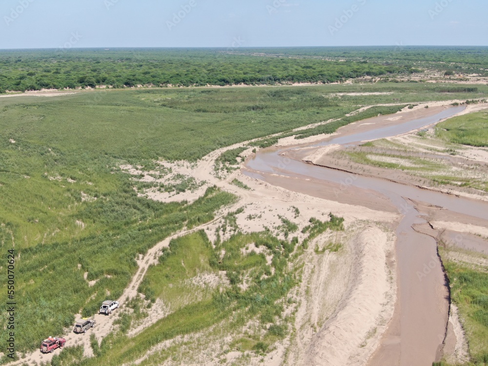 road along the river in Pilcomayo