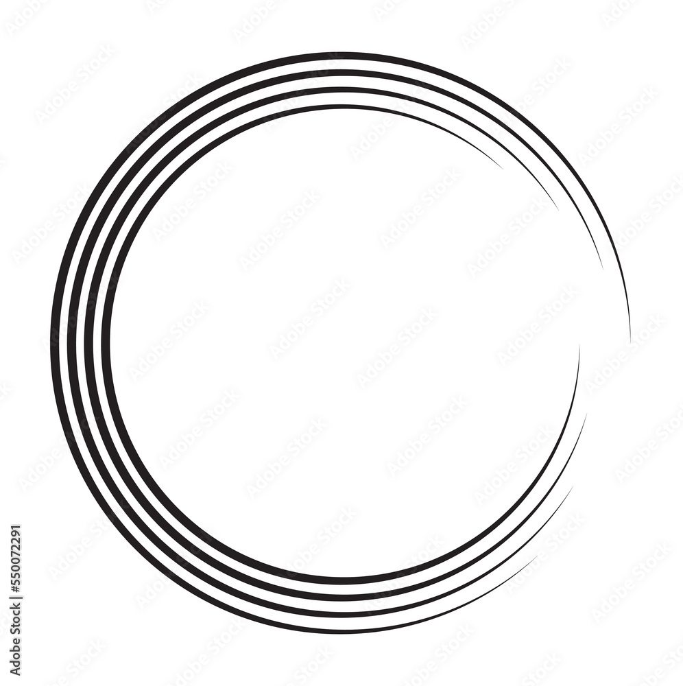 Frame of high-speed lines in the form of a circle. Black thick speed lines on a white background Frame of high-speed lines in the form of a circle. Black thick speed lines on a white background