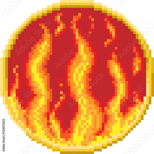 Fire Flame 4 Elements Zodiac Pixel Art Sign