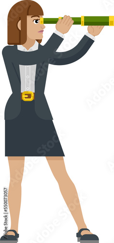 Telescope Spyglass Woman Bu...